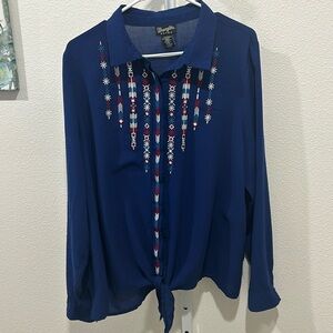 Wrangle Retro Red, White, and Blue Blouse